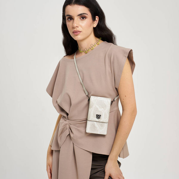 <span class="grassetto"> PORTA CELLULARE </span> Pitone Beige